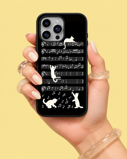 Black Piano Sheet Music Glass Phone Case
