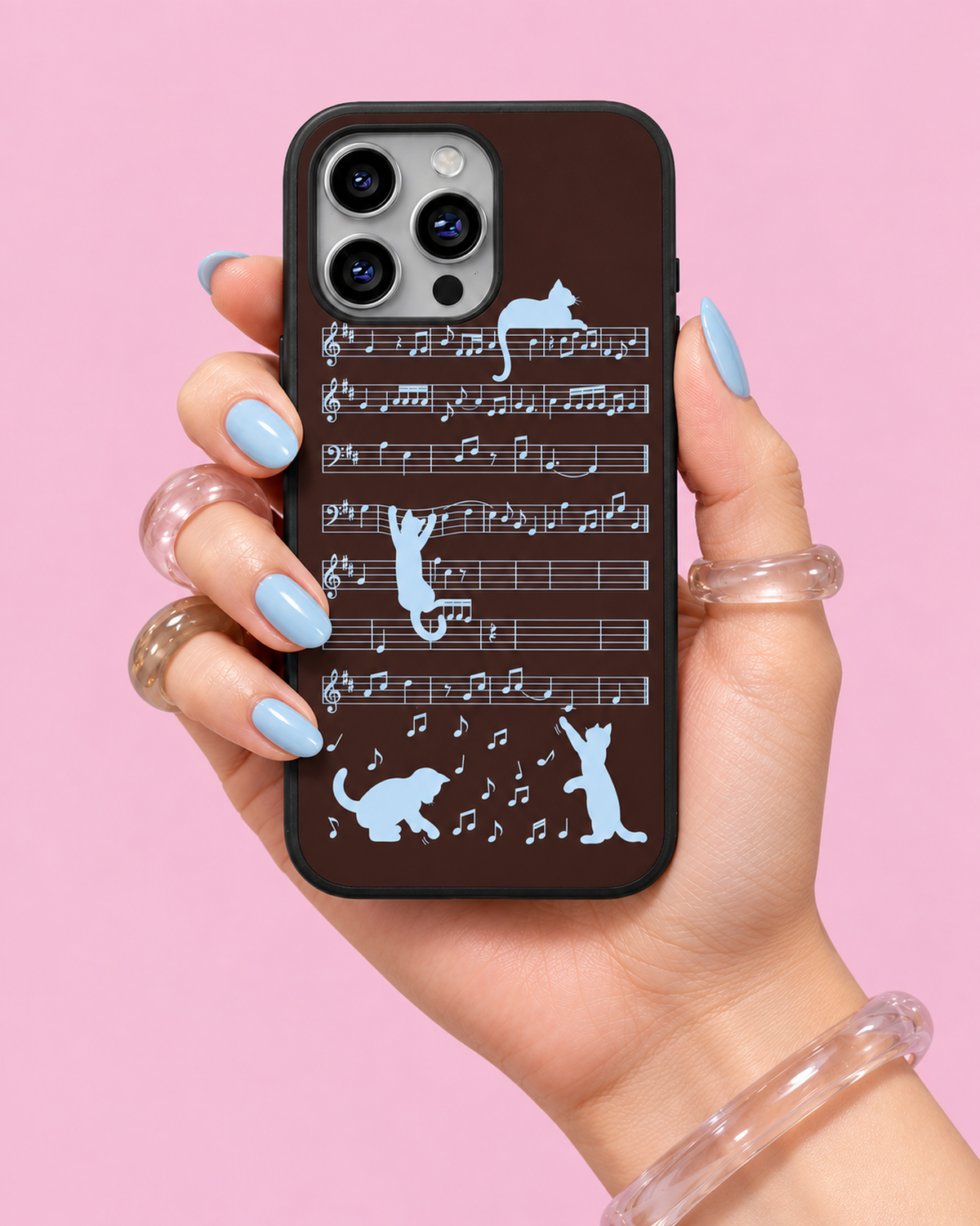 Brown Music Sheet Glass Phone Case