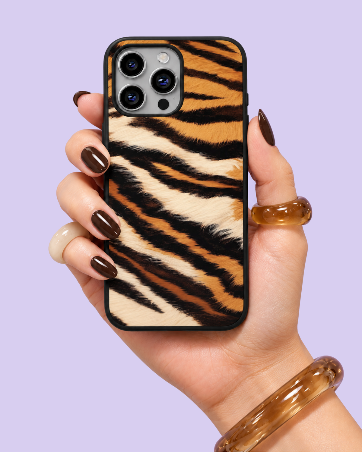 Classic Tiger Stripes Glass Phone Case