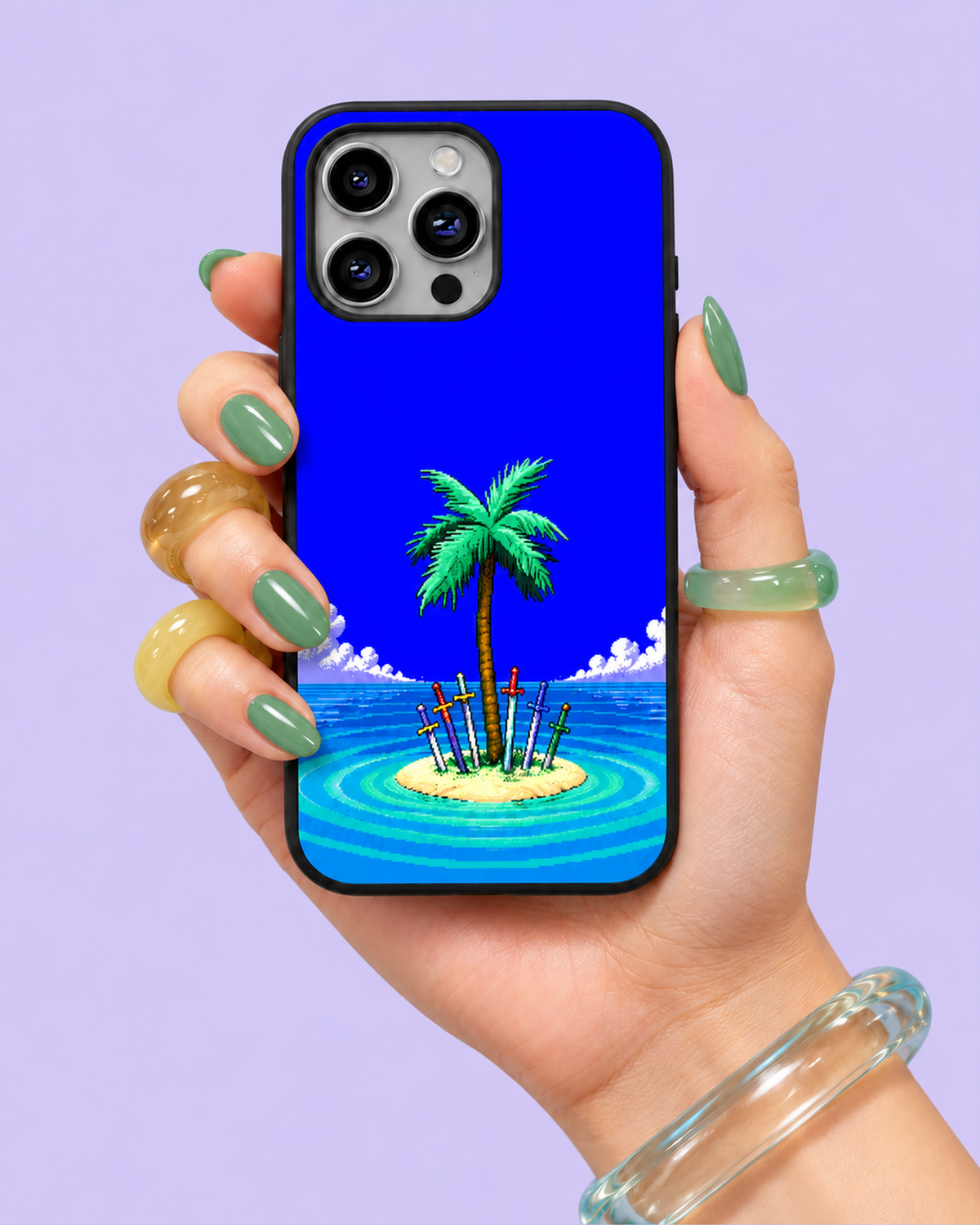 Dessert Doodle Collage Glass Phone Case