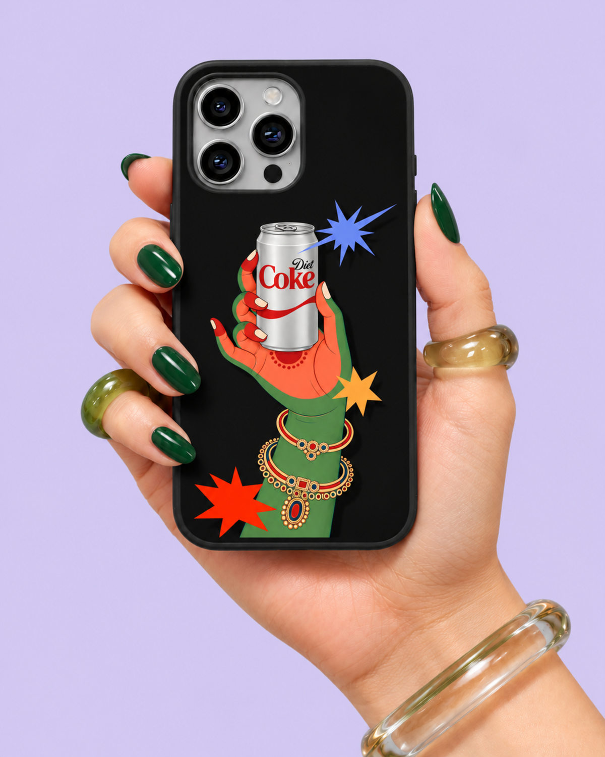 Diet Coke Indian Jewellery Pop Art Glass Phone Case