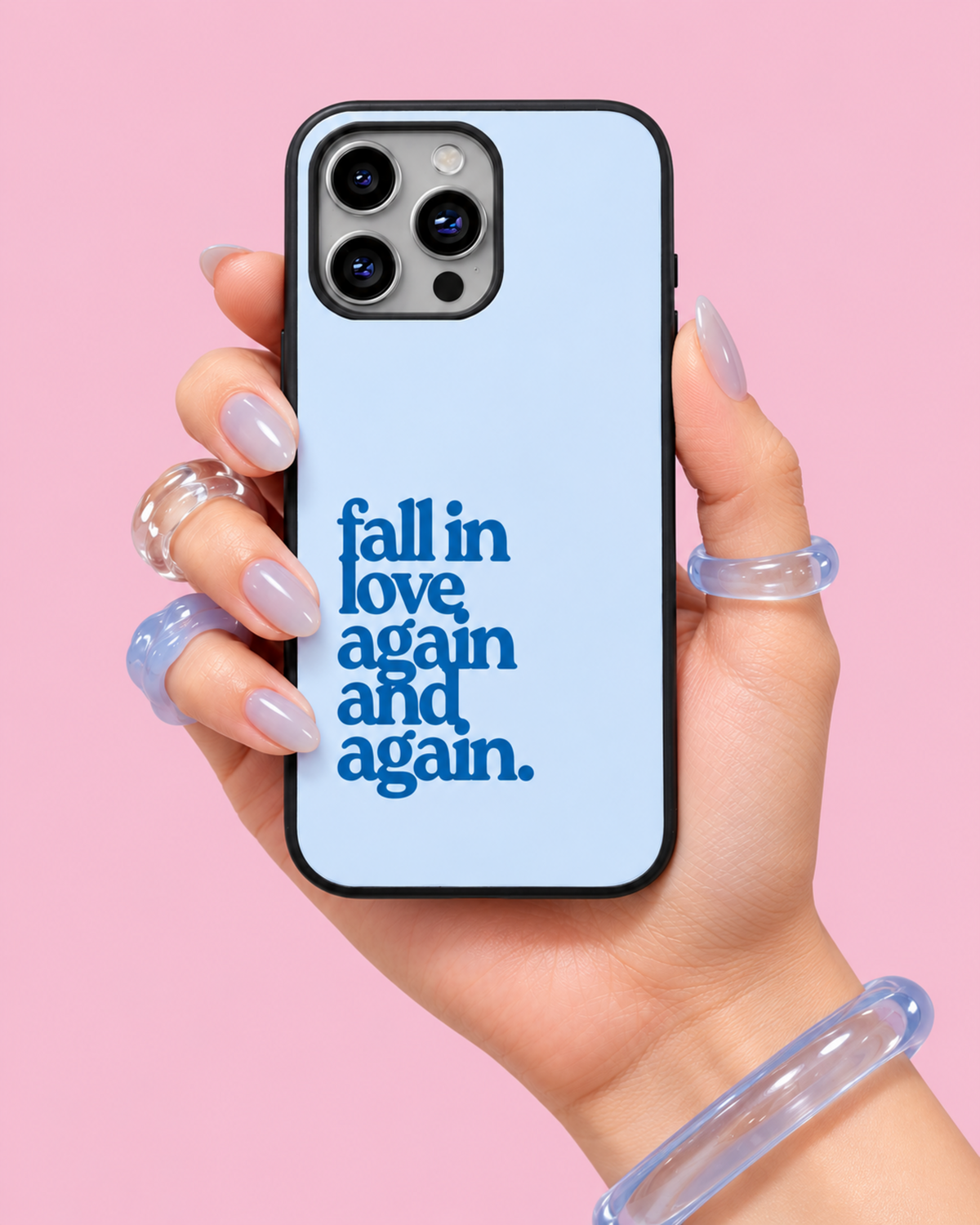 Fall In Love Again Quote Glass Phone Case