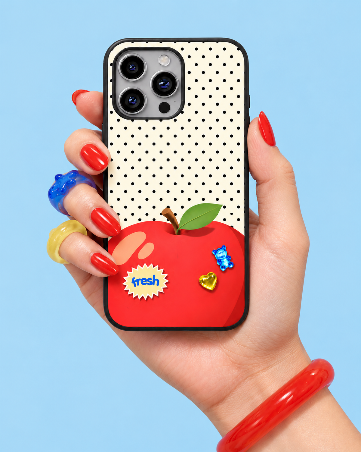 Fresh Apple Polka Dot Glass Phone Case