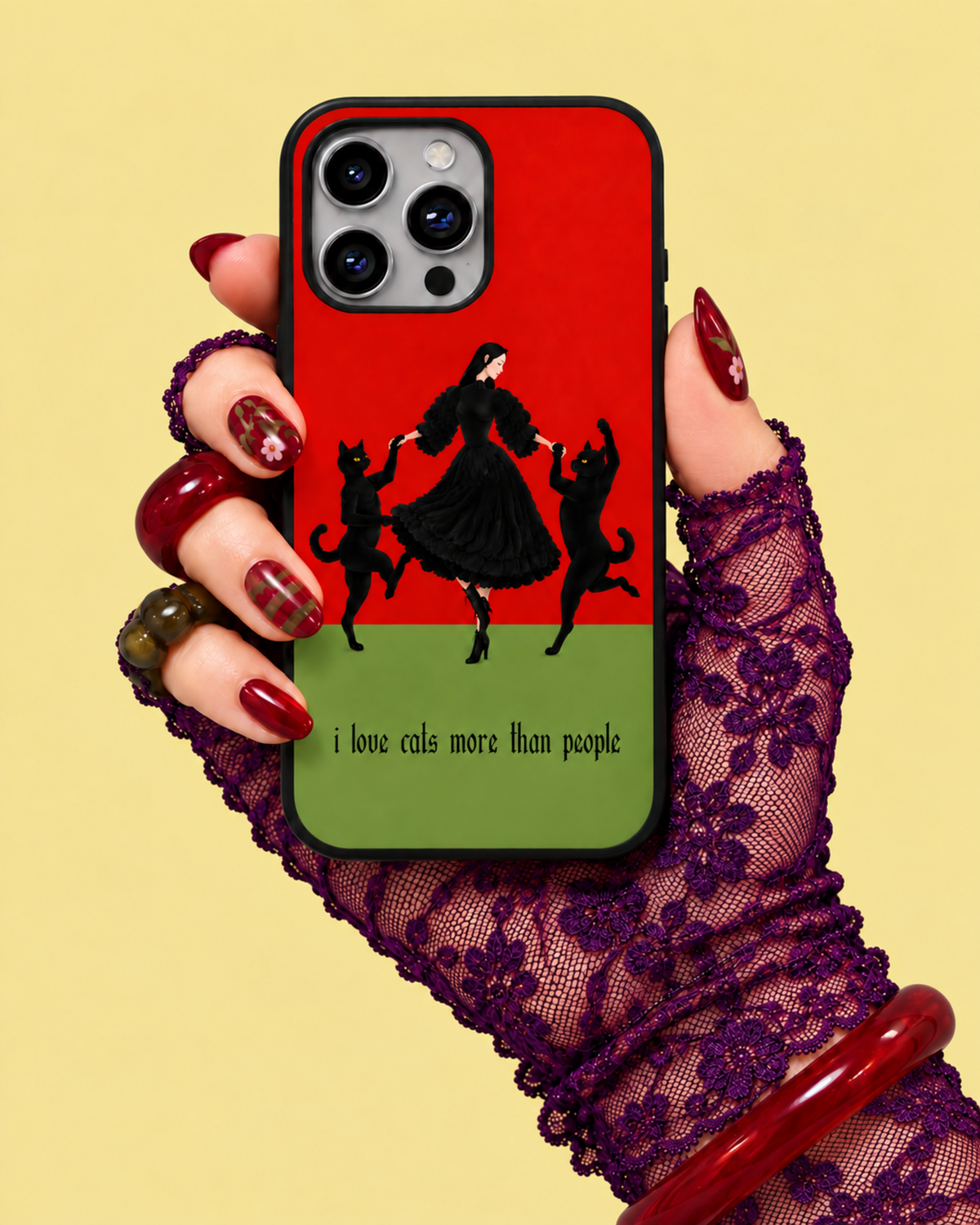 I Love Cats More Than People Dance Glass Phone Case