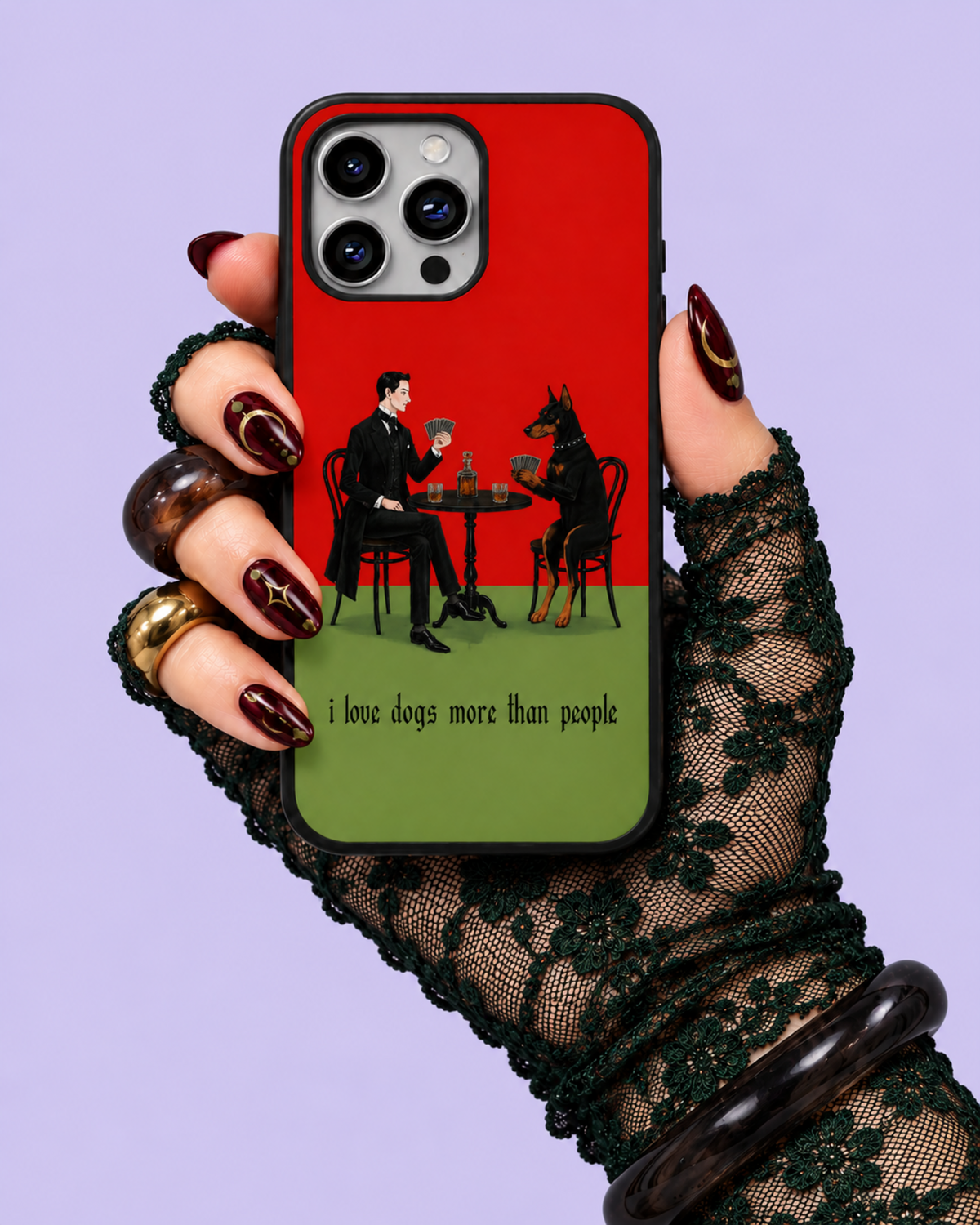 I Love Dogs More Than People Glass Phone Case
