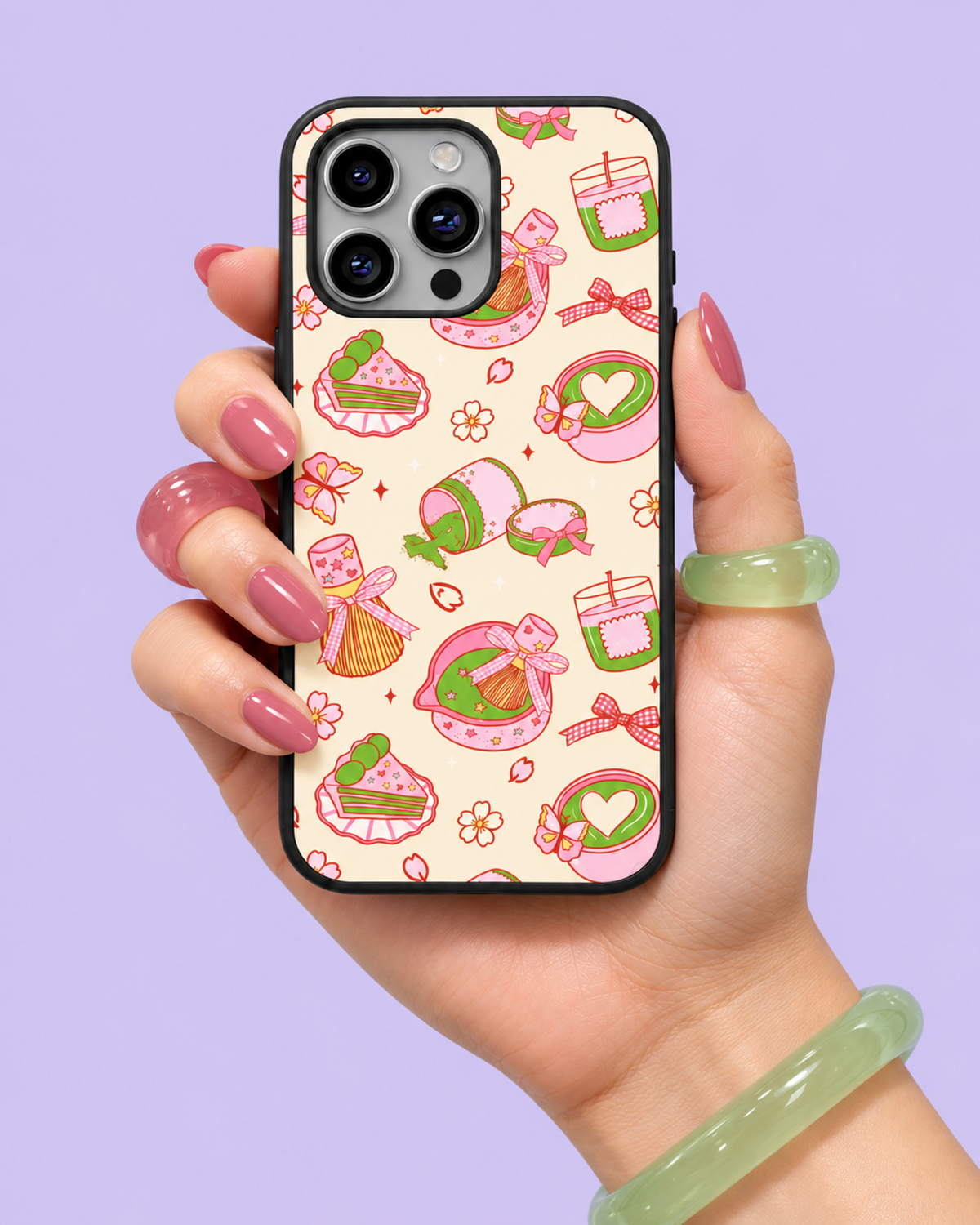 I Love Matcha Glass Phone Case