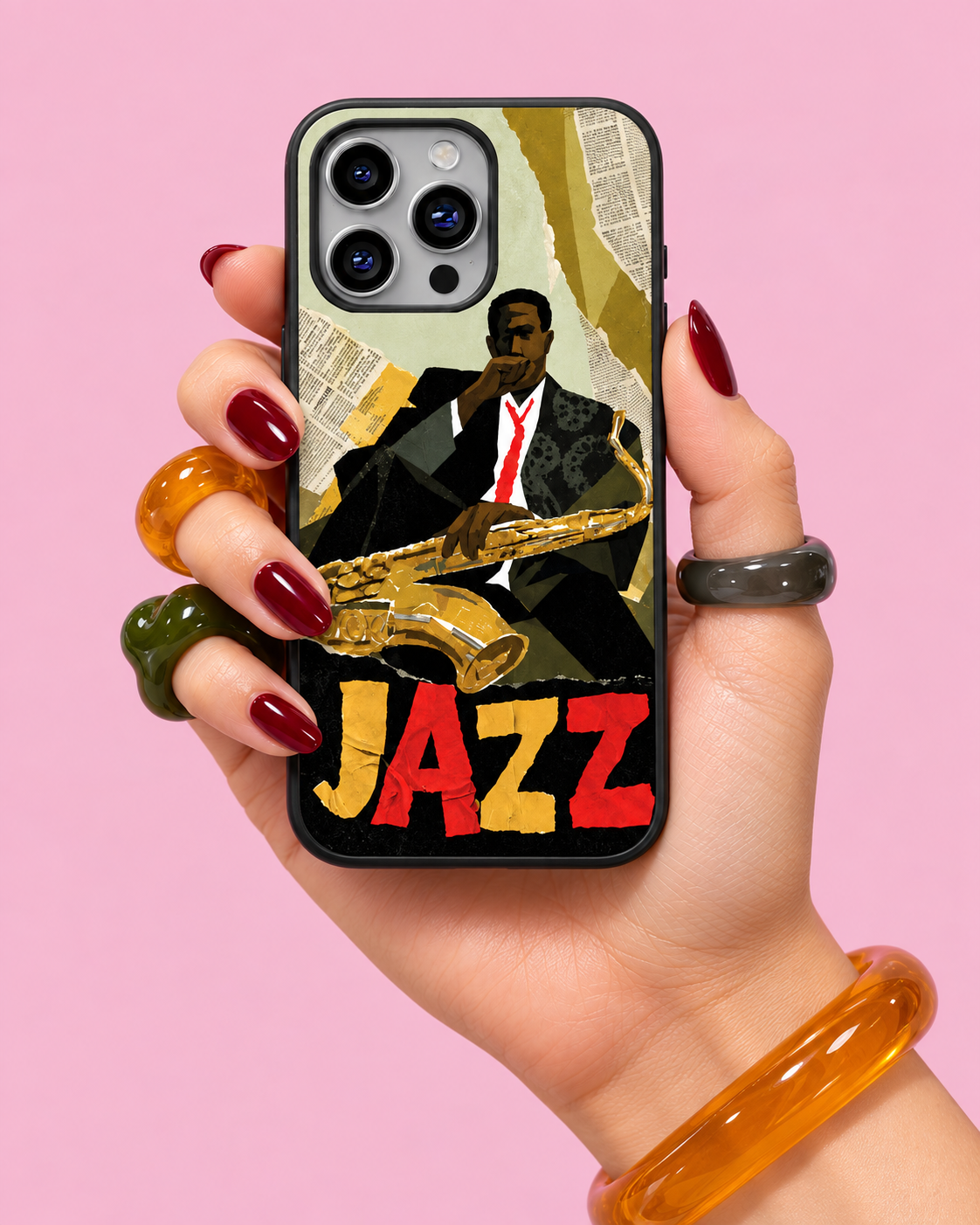 Jazz Artist Collage Glass Phone Case