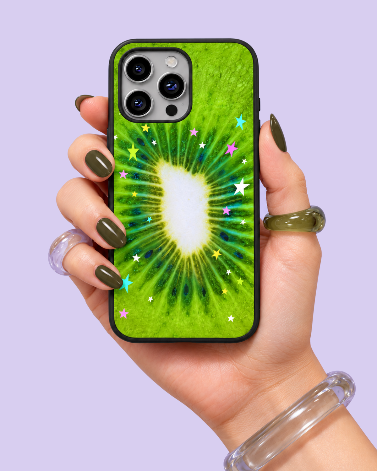 kiwi-pop-rainbow-stars Glass Phone Case