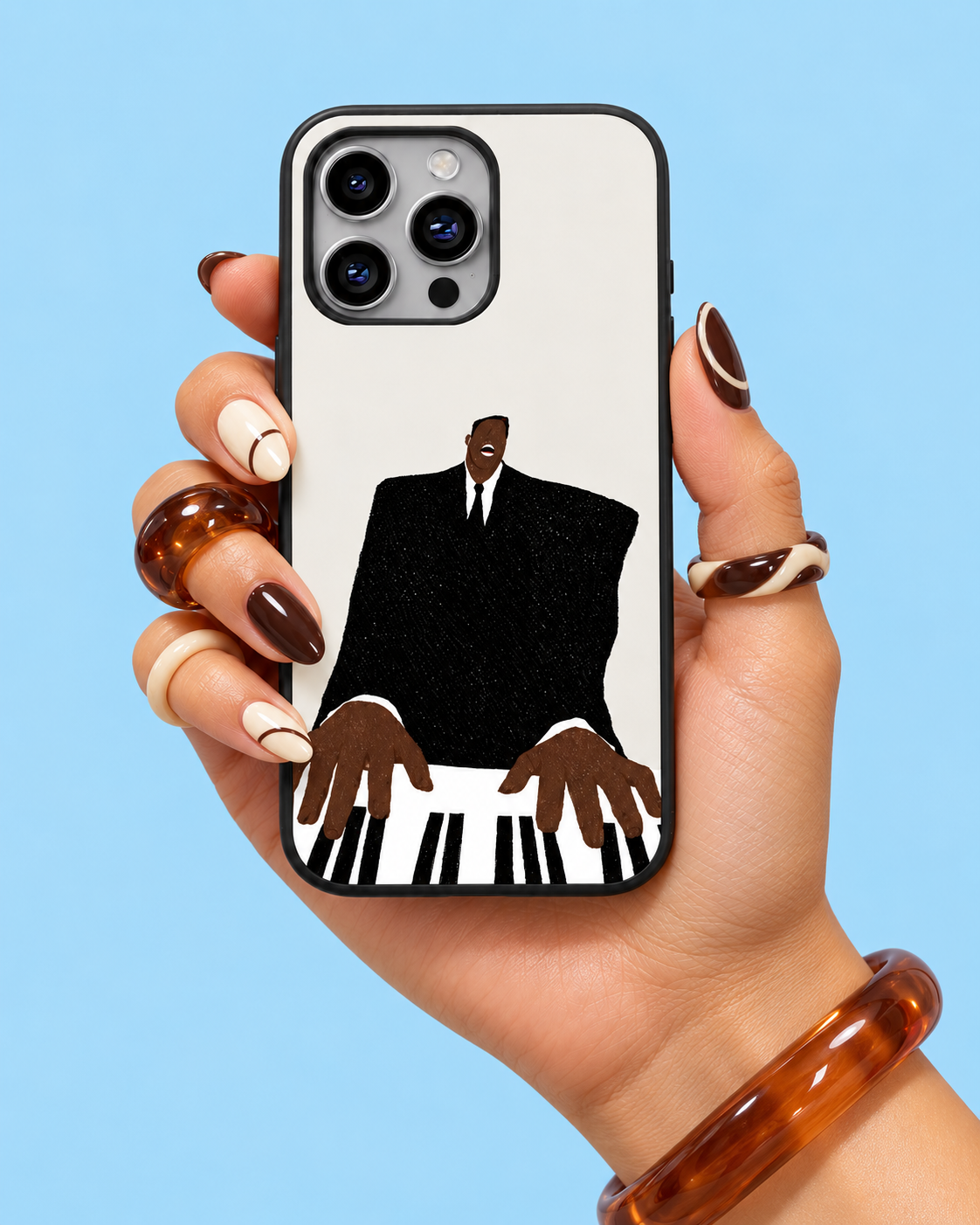 Pianist Portrait Glass Phone Case