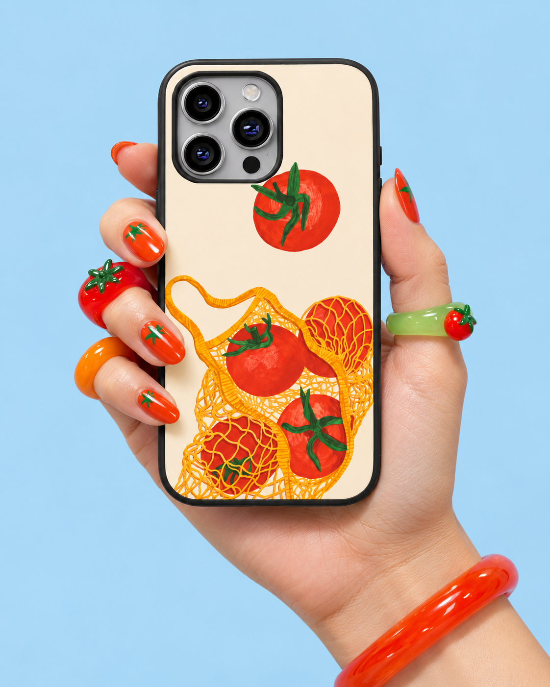 Tomato In Mesh Bag Glass Phone Case