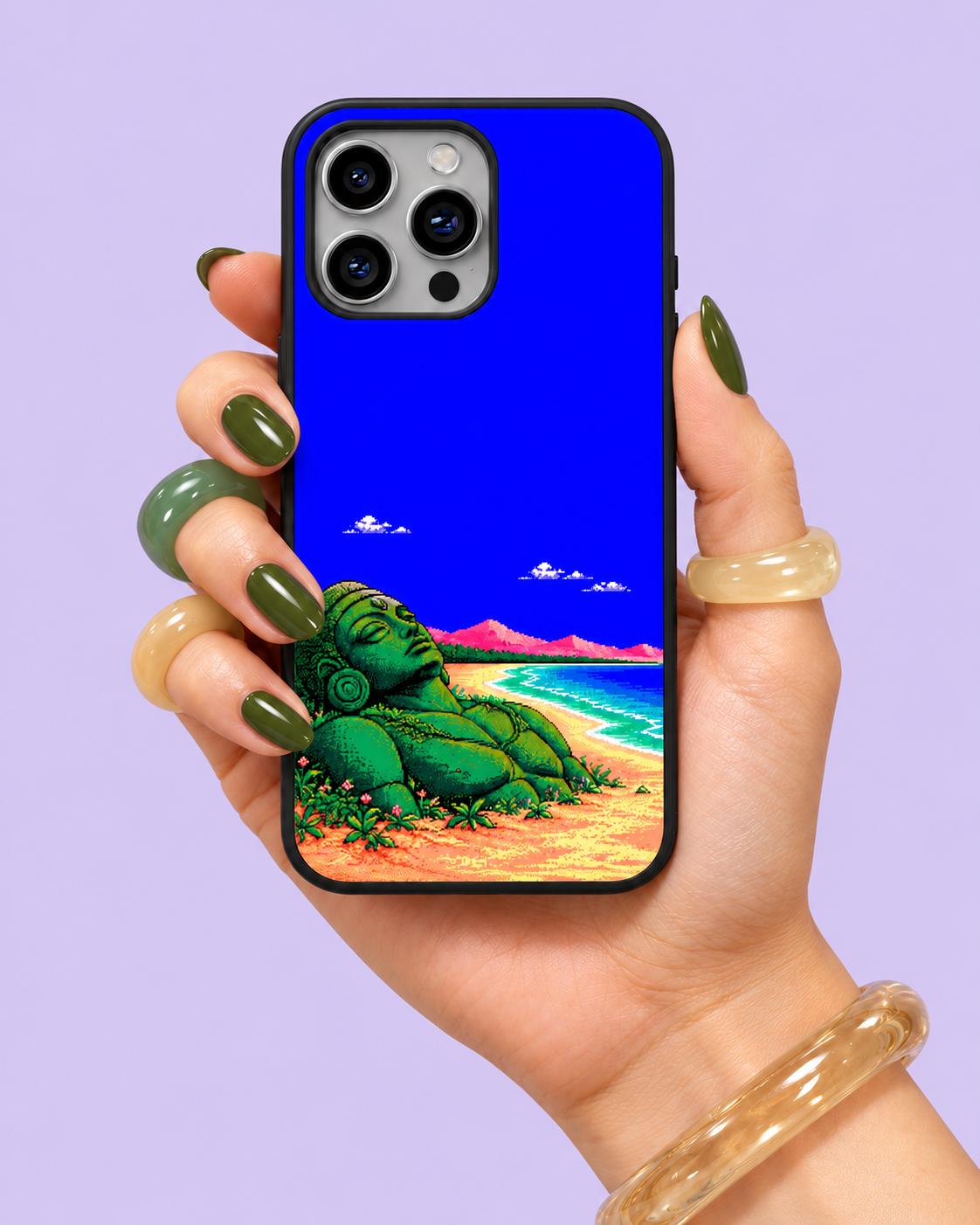 Tropical Island Beach Glass Phone Case
