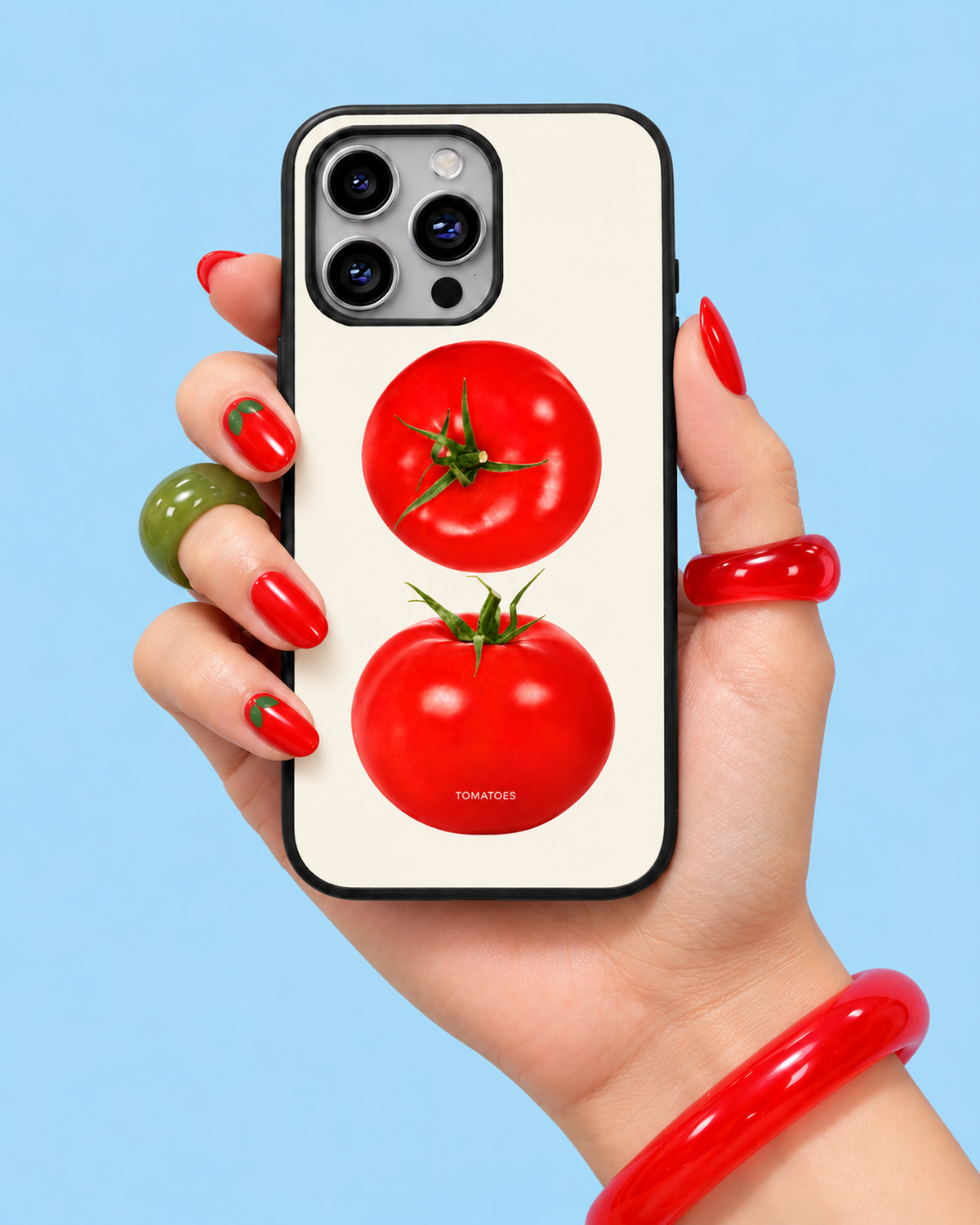 Two Red Tomatoes Ivory Glass Phone Case