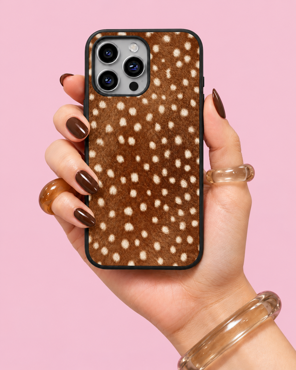 Vintage Fawn Print Glass Phone Case