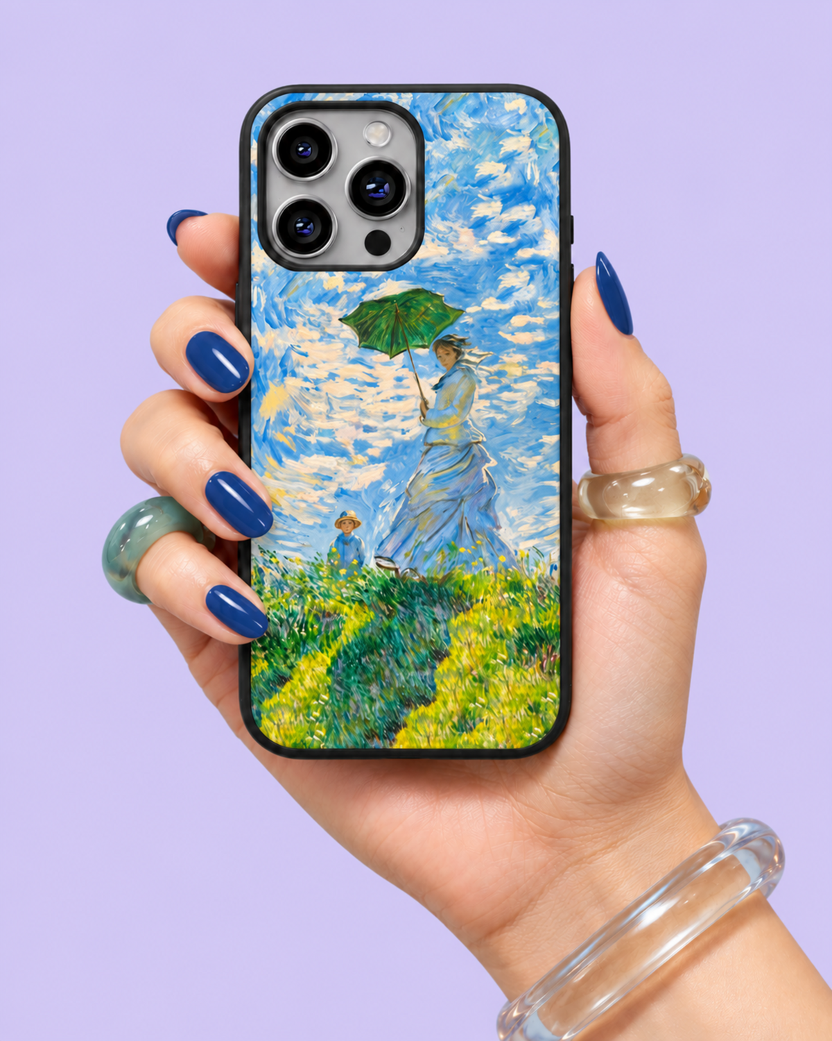 Woman With A Parasol Glass Phone Case